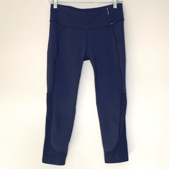 Calia Black Mesh Detail Cropped Athletic Leggings, Medium - Picture 1 of 9